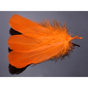 Pióra naturalne barwione koloru pomarańczowego 10-16cm