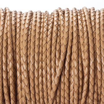 Rzemień naturalny pleciony beżowy 2.5mm