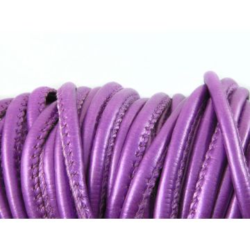 Rzemień szyty metalic fiolet 4mm