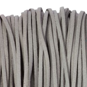 Rzemień zamszowy płaski jasny szary 2,5x1mm