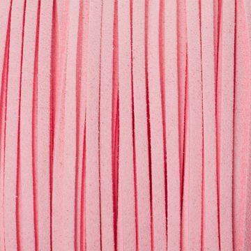 Rzemień zamszowy płaski pastelowo różowy 1x2.5mm