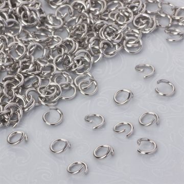 Kółeczka zaciskowe ze stali w kolorze srebrnym chirurgicznej 6x1mm