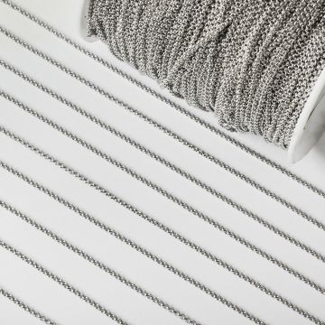 Łańcuszek rolo ze stali chirurgicznej w kolorze srebrnym 2mm