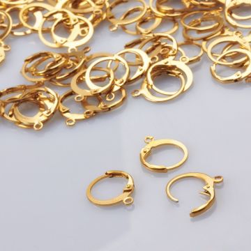 Bigle angielskie okrągłe ze stali chirurgicznej w kolorze złotym 12,5mm