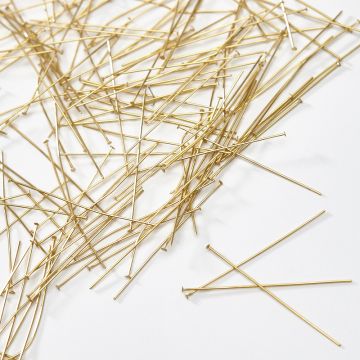 Szpilki z płaską główką ze stali chirurgicznej w kolorze złotym 50x0,7mm