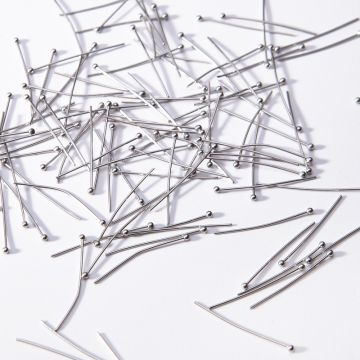 Szpilki z okrągłą główką ze stali chirurgicznej w kolorze srebrnym 30x0,7mm