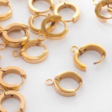 Bigle kajdanki zamykane ze stali chirurgicznej w kolorze złotym 13mm