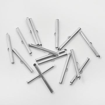 Końcówki podłużne do bransoletek ze stali chirurgicznej w kolorze srebrnym 40mm