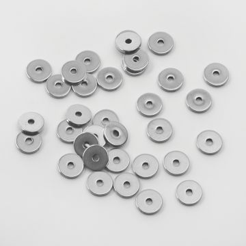 Przekładka ze stali chirurgicznej krążek w kolorze srebrnym 8mm