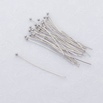 Szpilki z lutowaną główką ze stali chirurgicznej w kolorze srebrnym 40x0,7mm