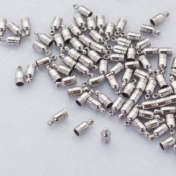 Końcówki ozdobne ze stali chirurgicznej w kolorze srebrnym 3mm