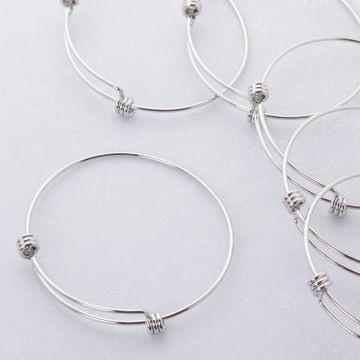 Baza bransoletki drucianej ze stali chirurgicznej w kolorze srebrnym 16-20cm