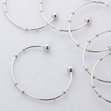 Baza bransoletki z kuleczkami ze stali chirurgicznej w kolorze srebrnym 16-20cm