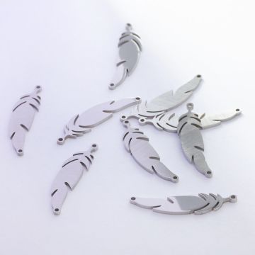 Łącznik ze stali chirurgicznej piórko w kolorze srebrnym 27,6mm