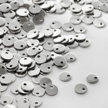 Zawieszka blaszka okrągła gładka w kolorze srebrnym 6mm