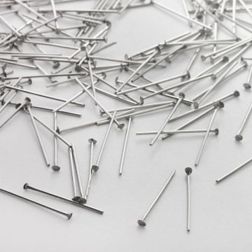 Szpilki ze stali chirurgicznej z płaską główką w kolorze srebrnym 20x0,7mm