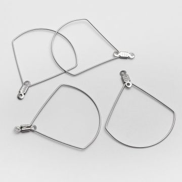 Baza kolczyka półkole otwierane ze stali chirurgicznej w kolorze srebrnym 40mm