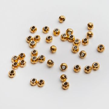 Kulka fasetowana ze stali chirurgicznej w kolorze złotym 3mm