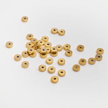 Przekładka krążek płaski ze stali chirurgicznej w kolorze złotym 6mm