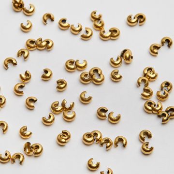 Crimp cover ze stali chirurgicznej w kolorze złotym 3mm