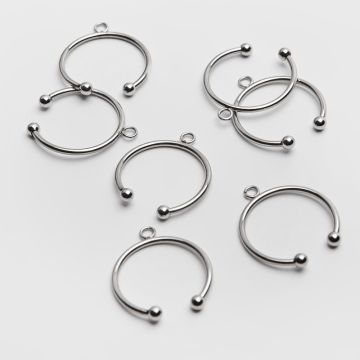 Baza pierścionka kółko z podwieszeniem w kolorze srebrnym 20mm