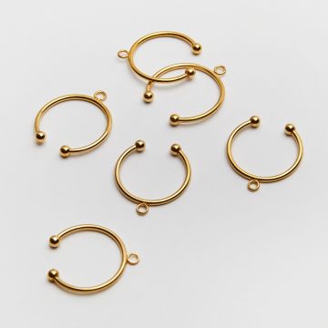 Baza pierścionka kółko z podwieszeniem w kolorze złotym 20mm