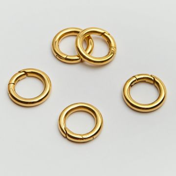 Zapięcie ozdobne okrągłe ze stali chirurgicznej w kolorze złotym 16mm