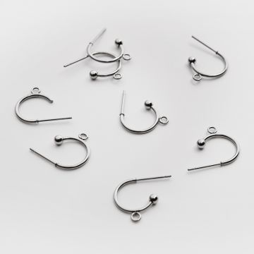 Baza kolczyka kółko z podwieszeniem w kolorze srebrnym 12mm