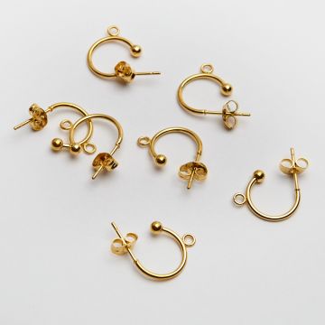 Baza kolczyka kółko z podwieszeniem w kolorze złotym 12mm