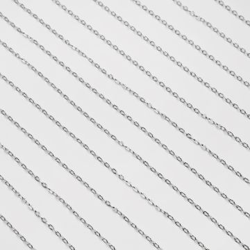 Łańcuszek owal nacinany ze stali chirurgicznej w kolorze srebrnym 3,7x2,2mm