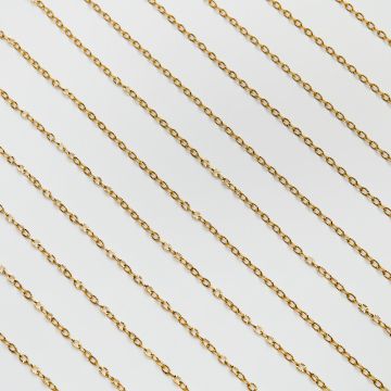 Łańcuszek owal nacinany ze stali chirurgicznej w kolorze złotym 3,7x2,2mm