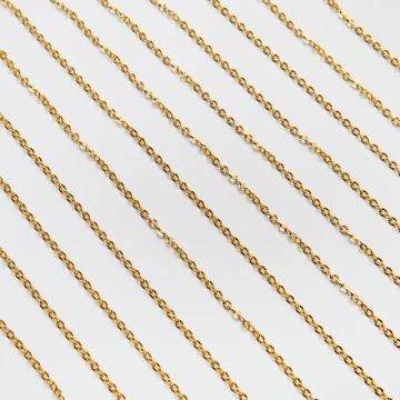 Łańcuszek owal karbowany ze stali chirurgicznej w kolorze złotym 3,5x3mm