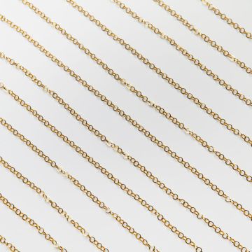 Łańcuszek kółko błyszczące ze stali chirurgicznej w kolorze złotym 3mm