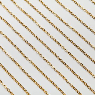 Łańcuszek płaski owal błyszczący ze stali chirurgicznej w kolorze złotym 4x3mm