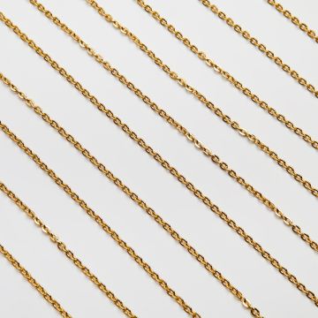 Łańcusek owal gruby ze stali chirurgicznej w kolorze złotym 4x3mm