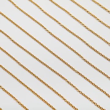 Łańcuszek małe owale ze stali chirurgicznej w kolorze złotym 3x2,4mm