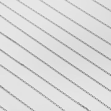 Łańcuszek owal diamentowany ze stali chirurgicznej w kolorze srebrnym 2,5x1,6mm