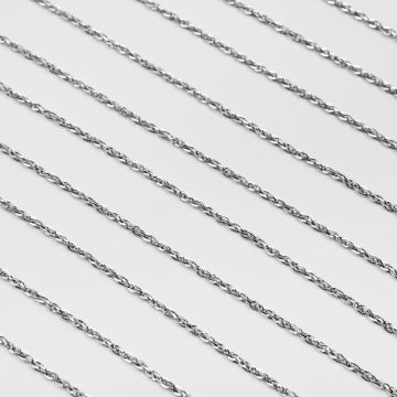 Łańcuszek owale skręcane ze stali chirurgicznej w kolorze srebrnym 2,2mm