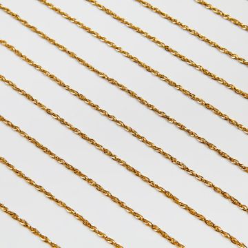 Łańcuszek owale skręcane ze stali chirurgicznej w kolorze złotym 2,2mm