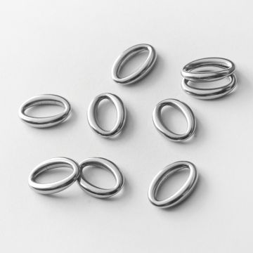 Łącznik ze stali chirurgicznej owal w kolorze srebrnym 18,5x13mm