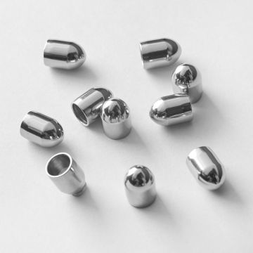 Końcówka ze stali chirurgicznej do wykończenia rzemieni zaokrąglona w kolorze srebrnym 5mm