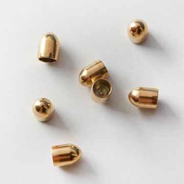 Końcówka ze stali chirurgicznej do wykończenia rzemieni zaokrąglona w kolorze złotym 5mm