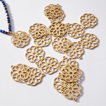 Zawieszka pozłacana ze stali chirurgicznej atom 20mm