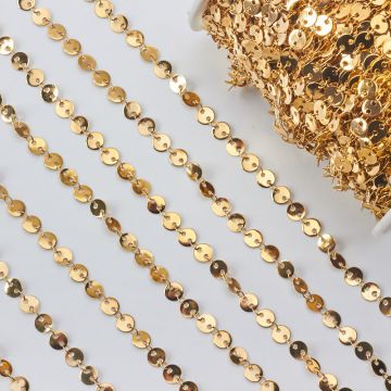 Łańcuch ze stali chirurgicznej blaszki w kolorze złotym 6mm