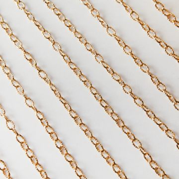 Łańcuch ze stali chirurgicznej nacinane owale w kolorze złotym 8x5mm