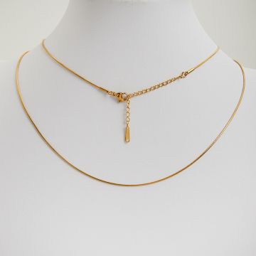Łańcuszek ze stali chirurgicznej żmijka w kolorze złotym 45cm