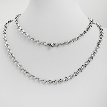 Łańcuszek ze stali chirurgicznej kółka w kolorze srebrnym 50cm