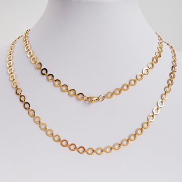 Łańcuszek ze stali chirurgicznej kółka łączone w kolorze złotym 45cm