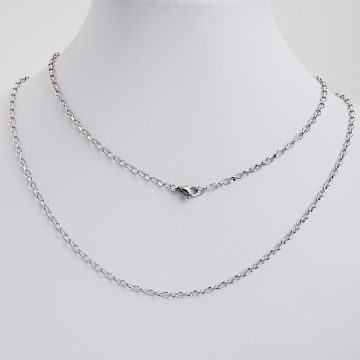 Łańcuszek ze stali chirurgicznej owale w kolorze srebrnym 50cm