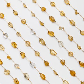 Łańcuch z cytrynem ze stali chirurgicznej w kolorze złotym 13x4mm